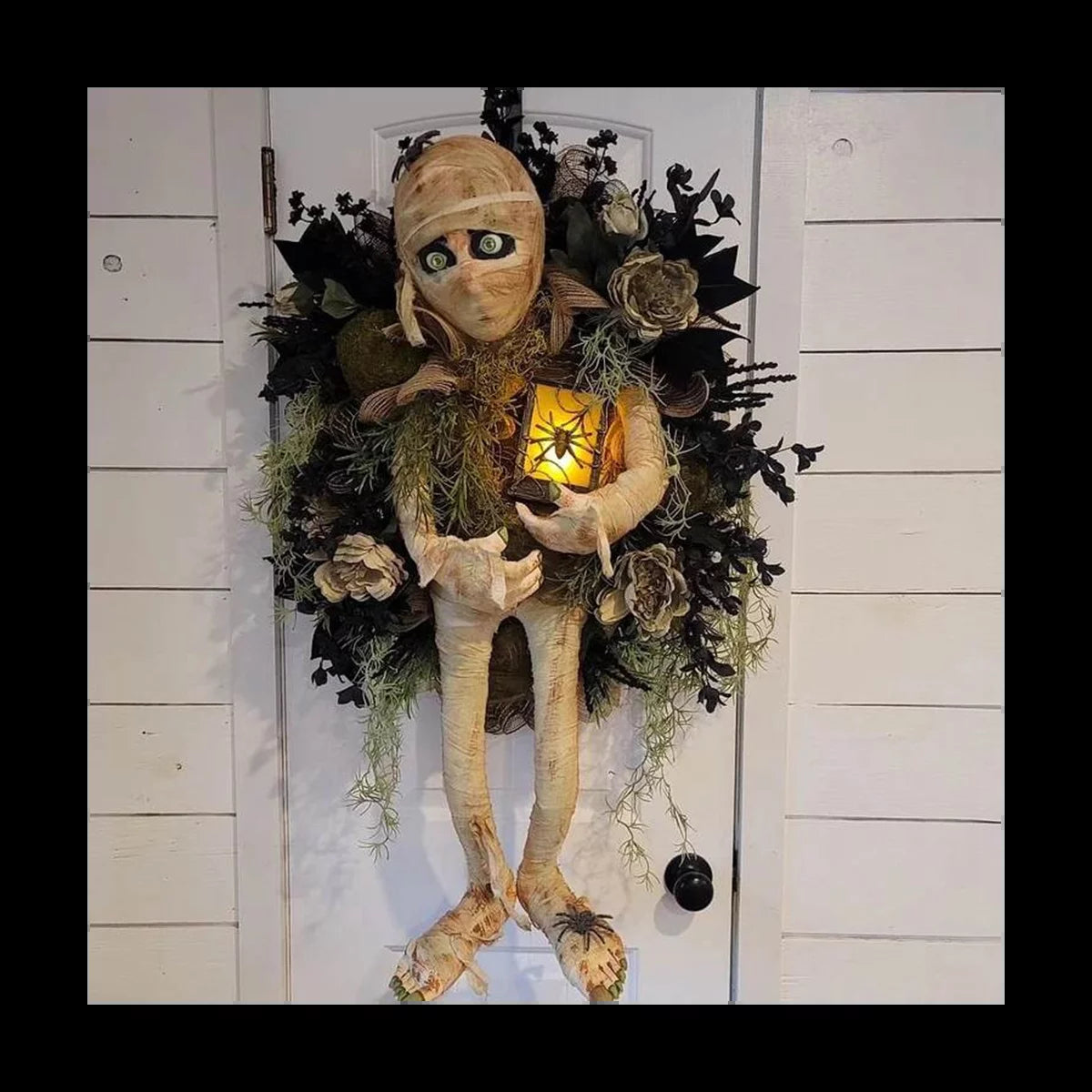 New Halloween Mummy Wreath for Front Door, Halloween Wreath Mummy Halloween Wreath Scary Halloween, Halloween Skull